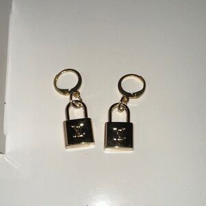 Chic Gold Padlock Earrings